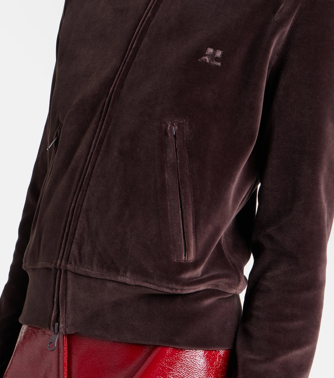 Courrèges - Cotton-blend velvet track jacket