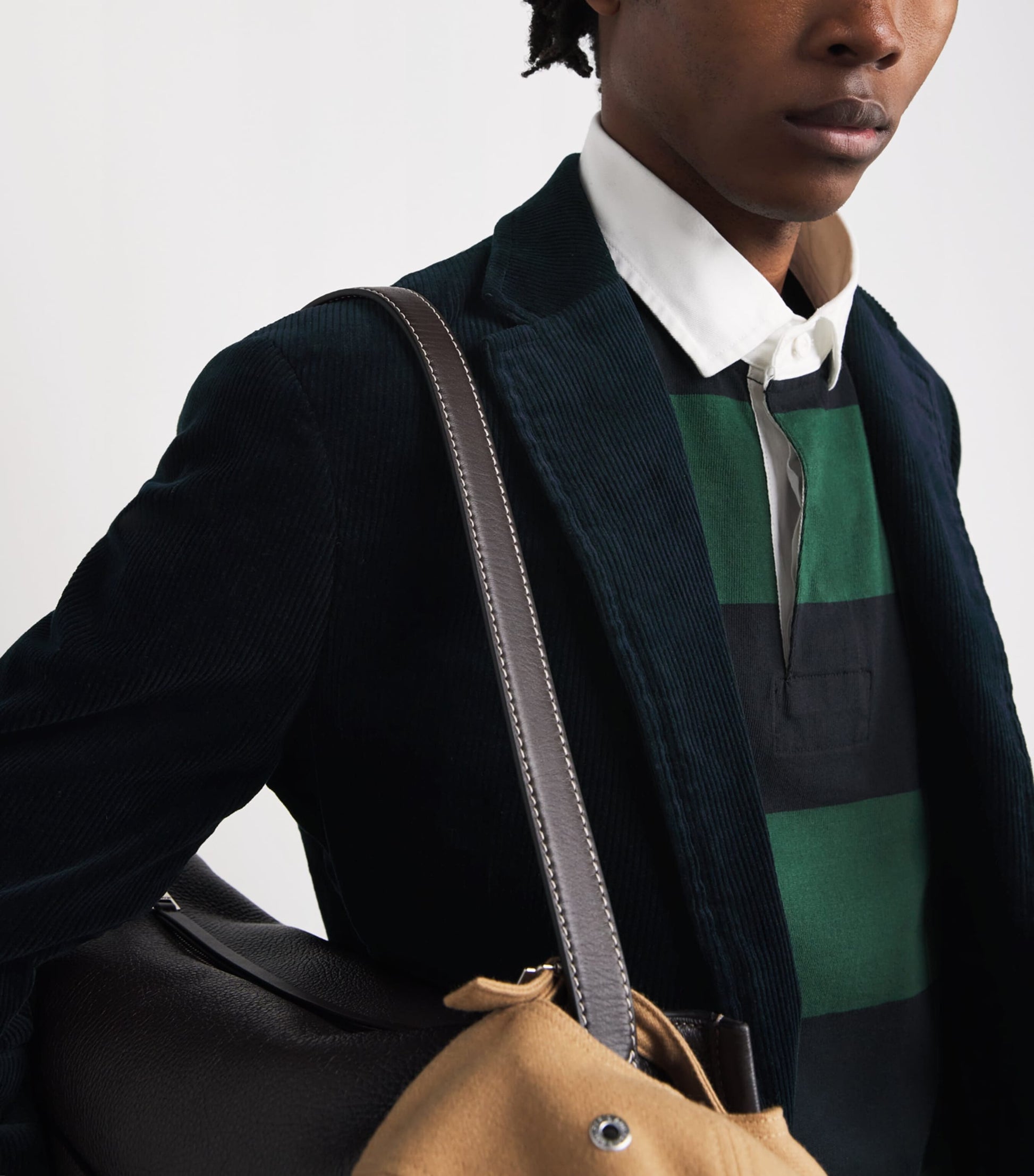 Corduroy Single-Breasted Blazer NAVY