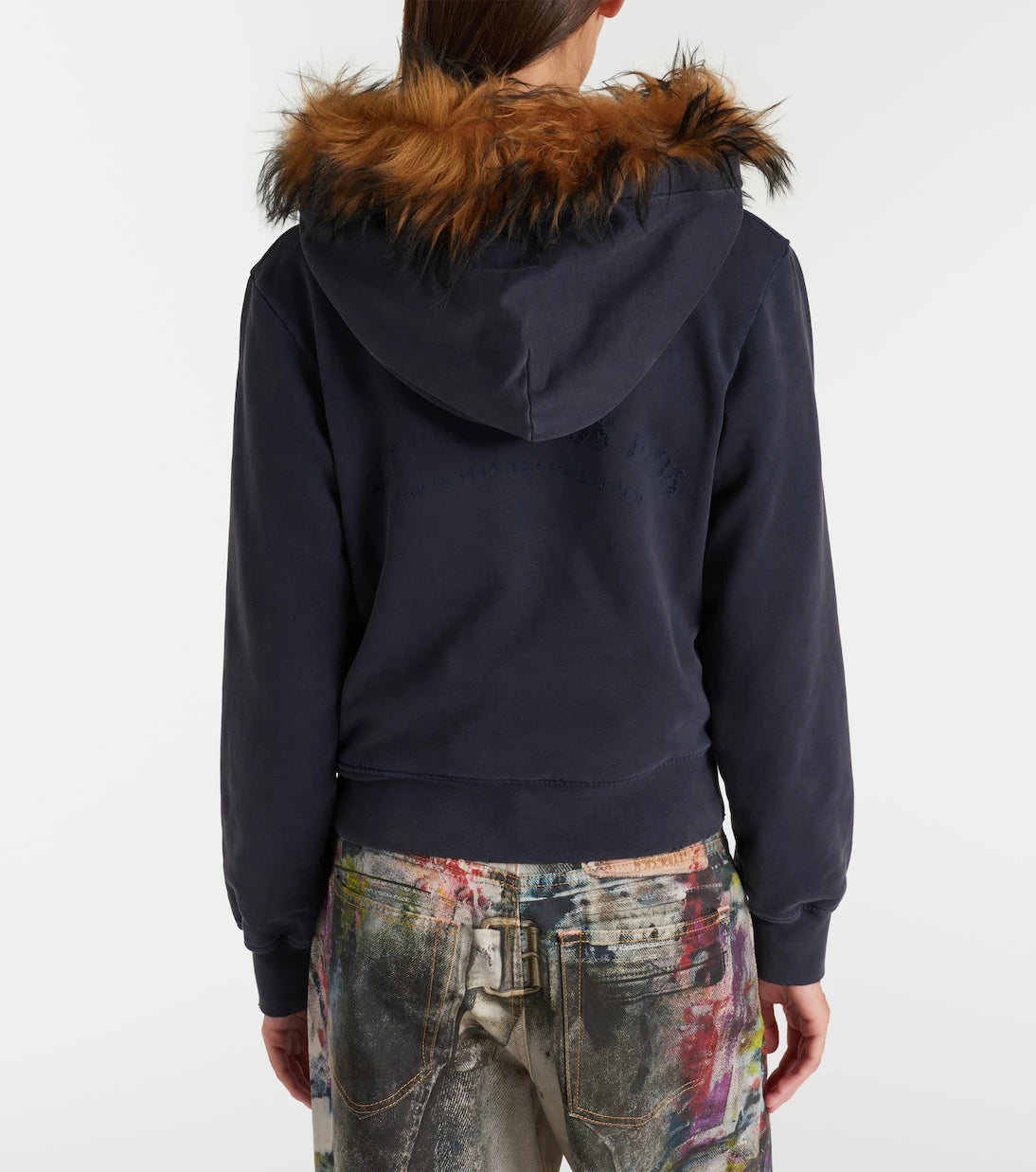 Acne Studios - Shearling-trimmed cotton jersey hoodie