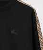 Burberry Black Cotton Check-Trim Sweatshirt