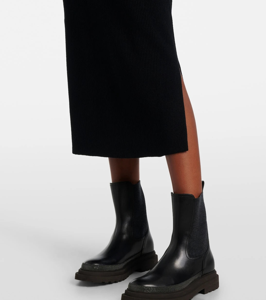 Brunello Cucinelli - Wool, cashmere and silk midi skirt