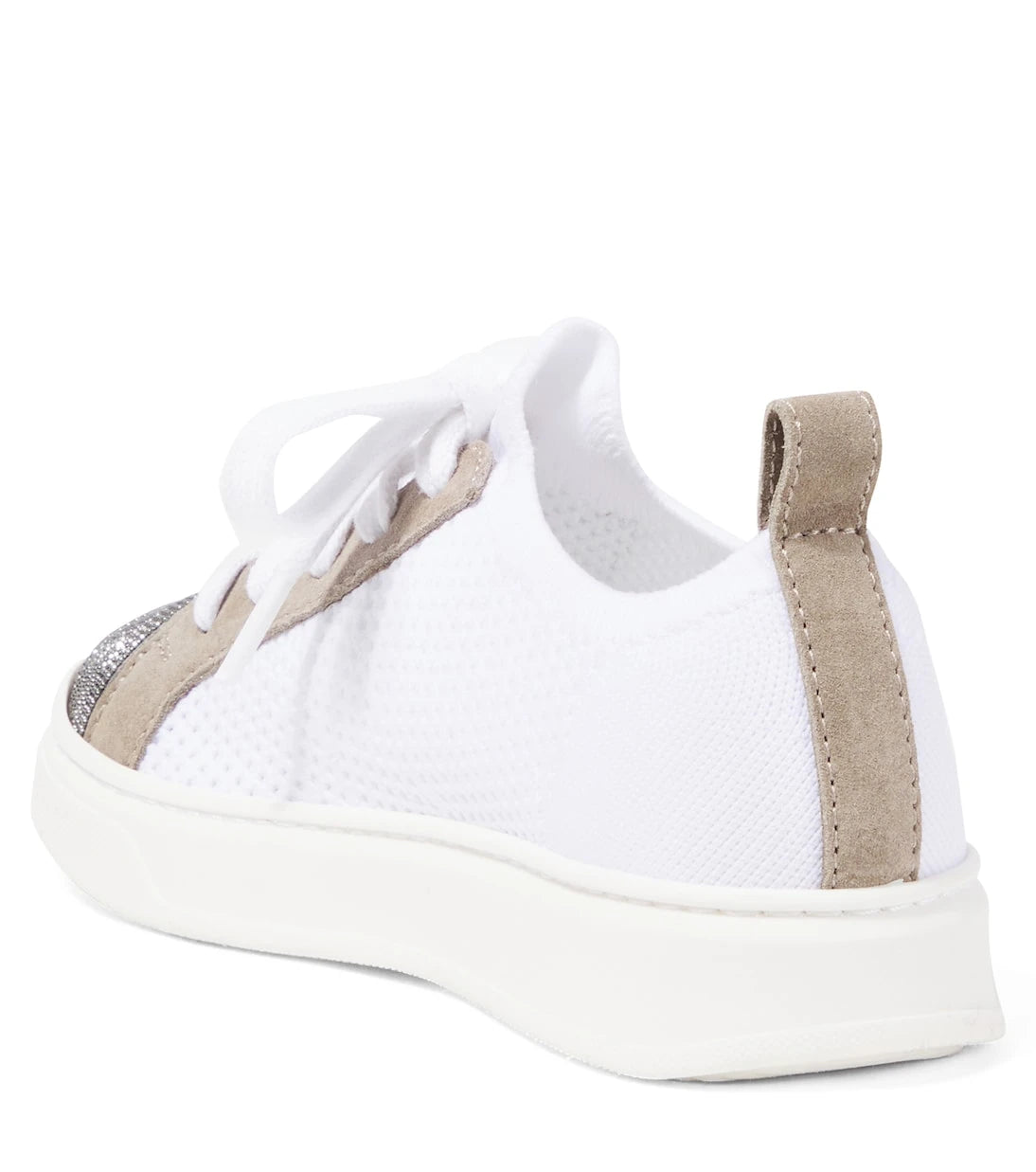 Brunello Cucinelli Kids - Leather-trimmed canvas sneakers