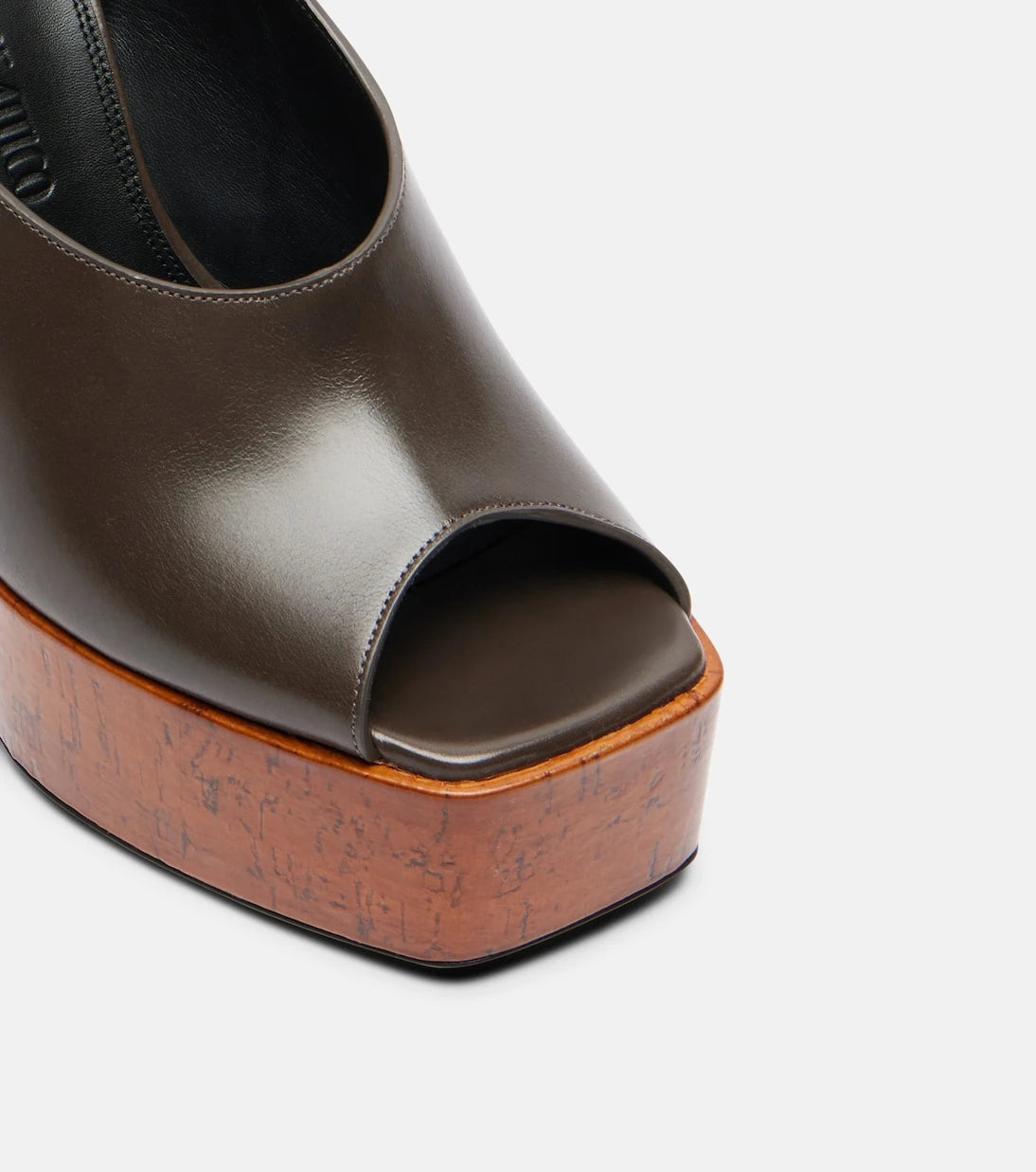 The Attico - Ornella leather platform slingback pumps