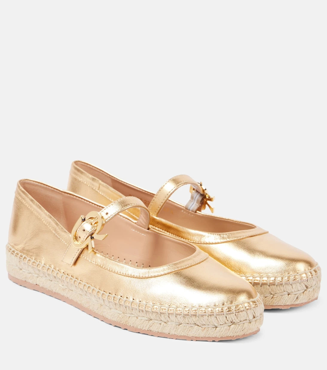 Gianvito Rossi - Elda metallic leather espadrilles