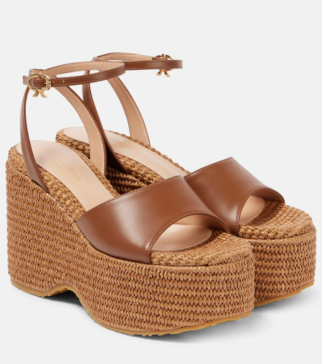 Gianvito Rossi - Leather platform espadrilles