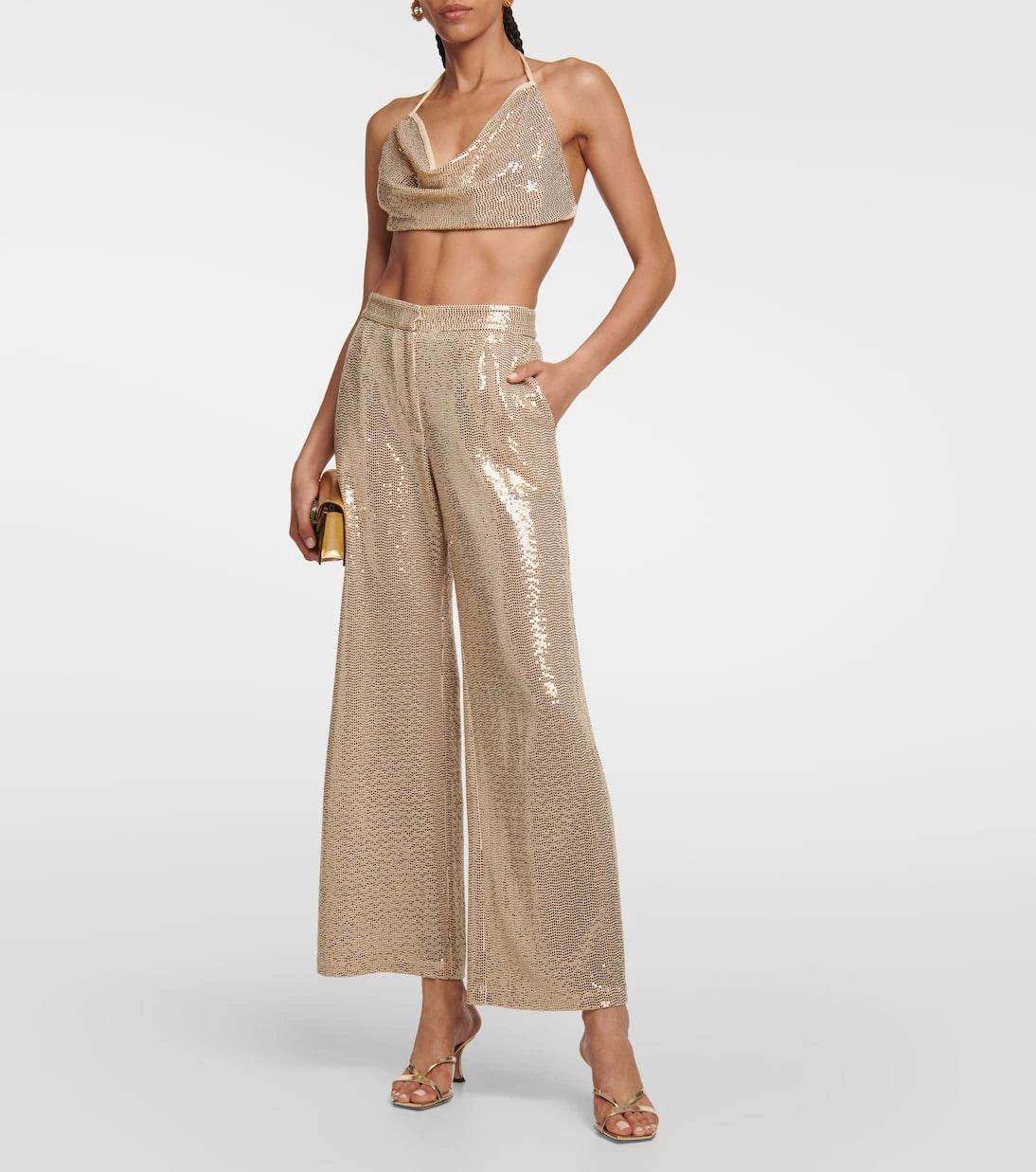 Dodo Bar Or - Sequined high-rise wide-leg pants