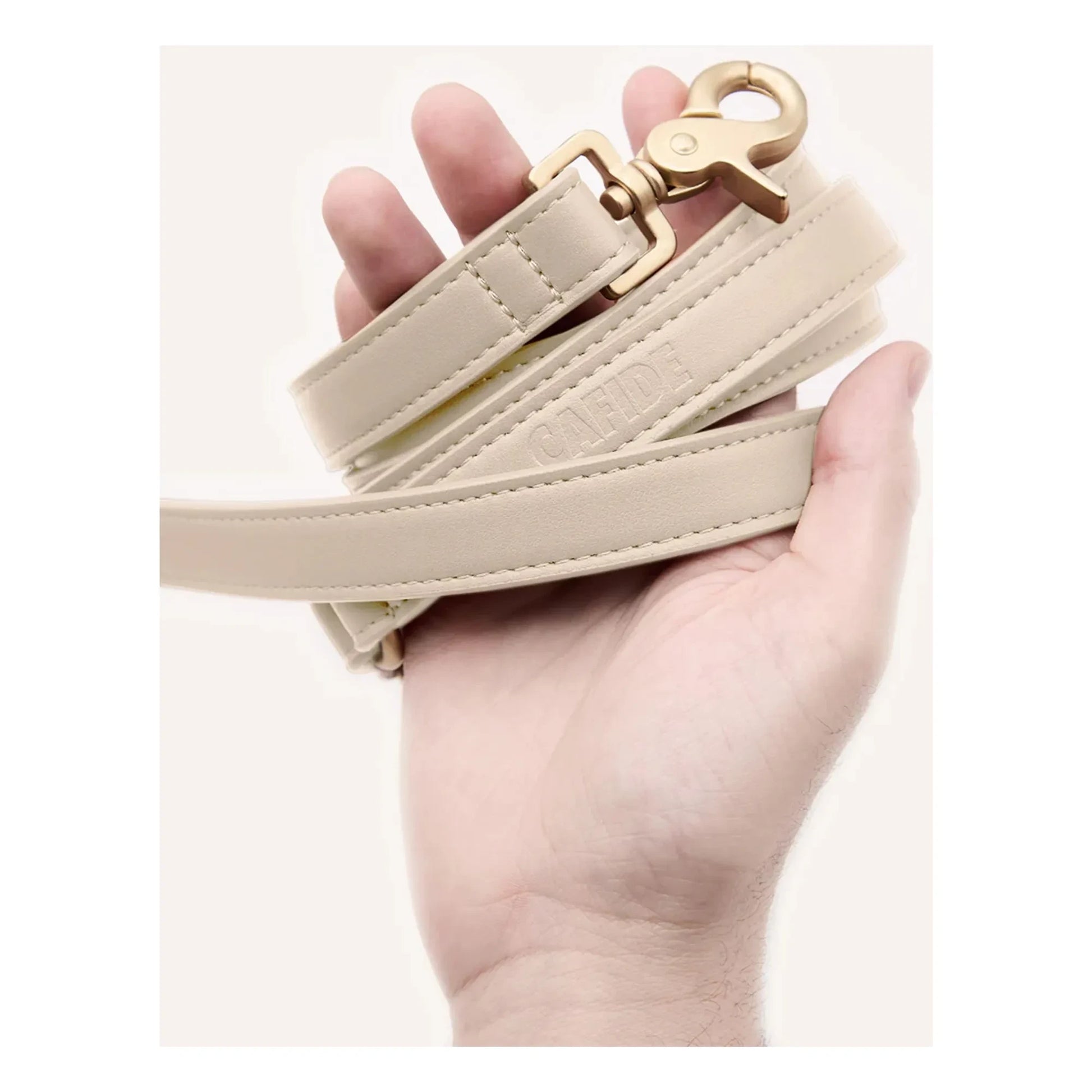 Cafide - 3 position dog leash in vegan leather | Beige