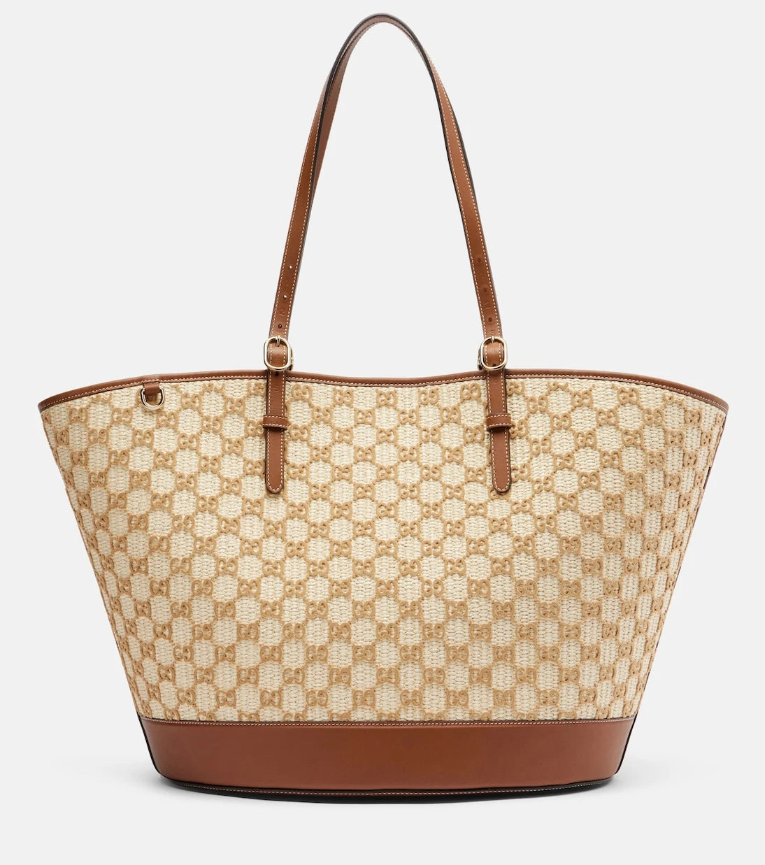 Gucci - GG Large raffia-effect tote bag
