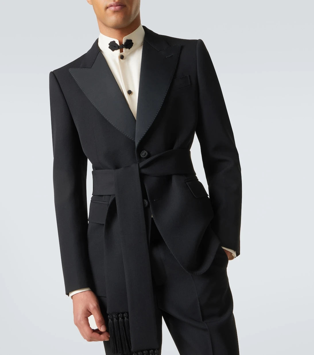 Valentino - Belted virgin wool suit jacket