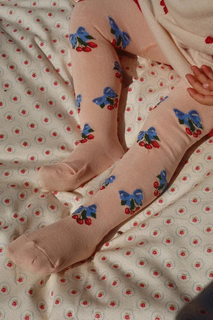 Детски чорапогащи Konges Sløjd 2 PACK FLOWER AND CHERRY JACQUARD TIGHTS (2 броя)