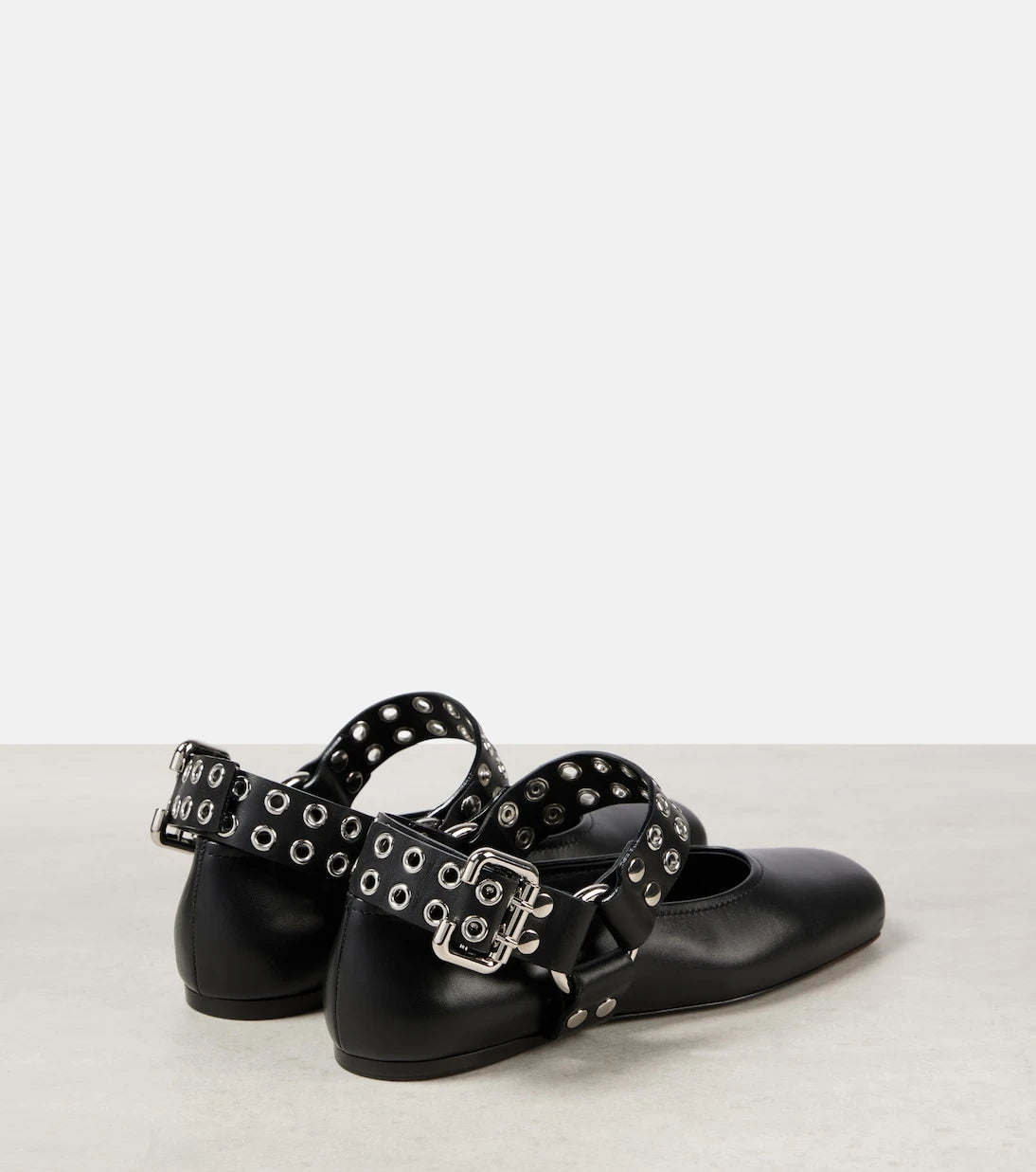 Alaïa - Studded leather Mary Jane flats