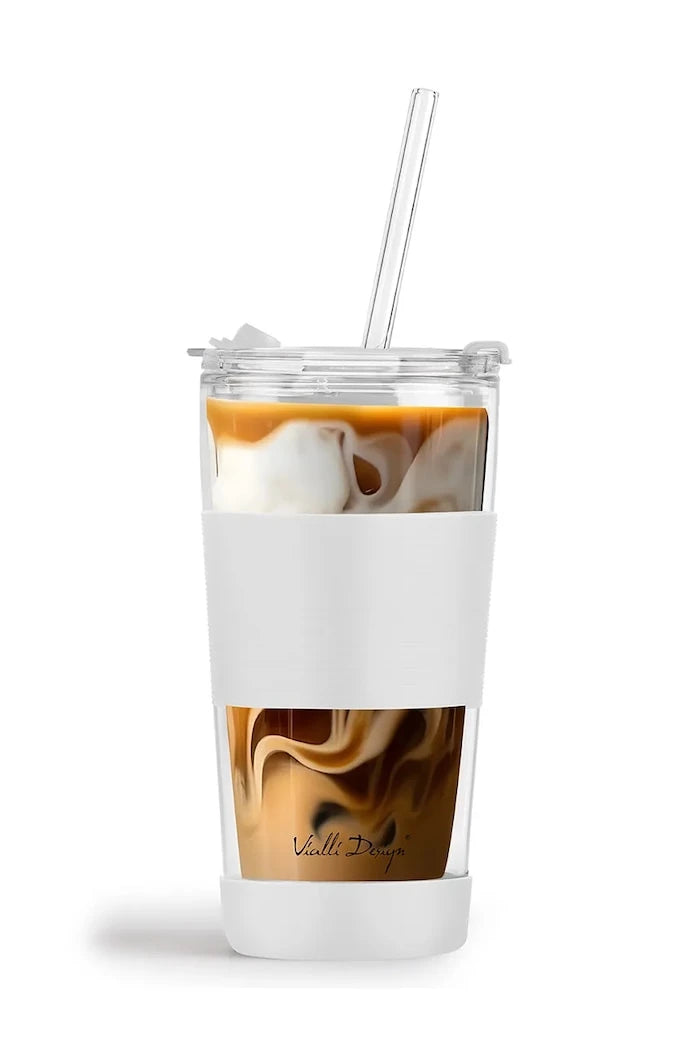 Термочаша със сламка Vialli Design Fuori 600 ml