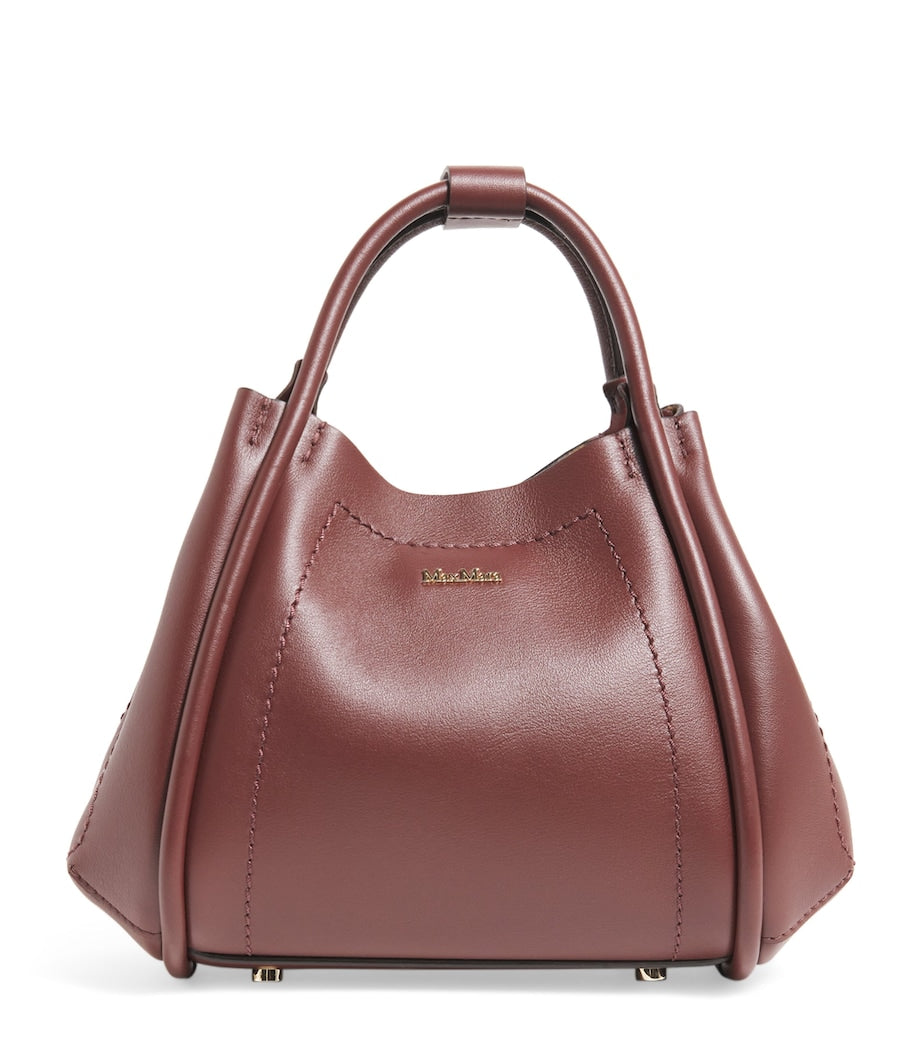 Max Mara Red Extra-Small Leather Marine Top-Handle Bag