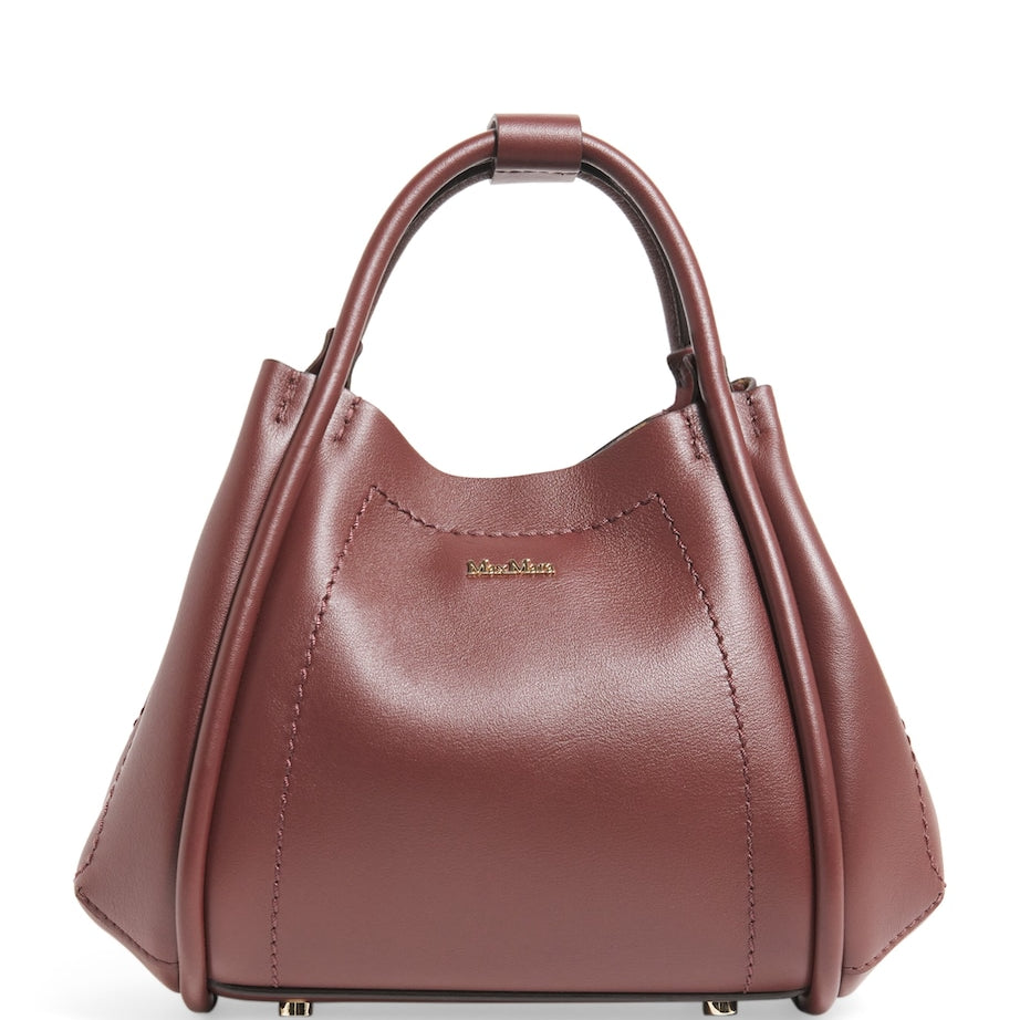 Max Mara Red Extra-Small Leather Marine Top-Handle Bag
