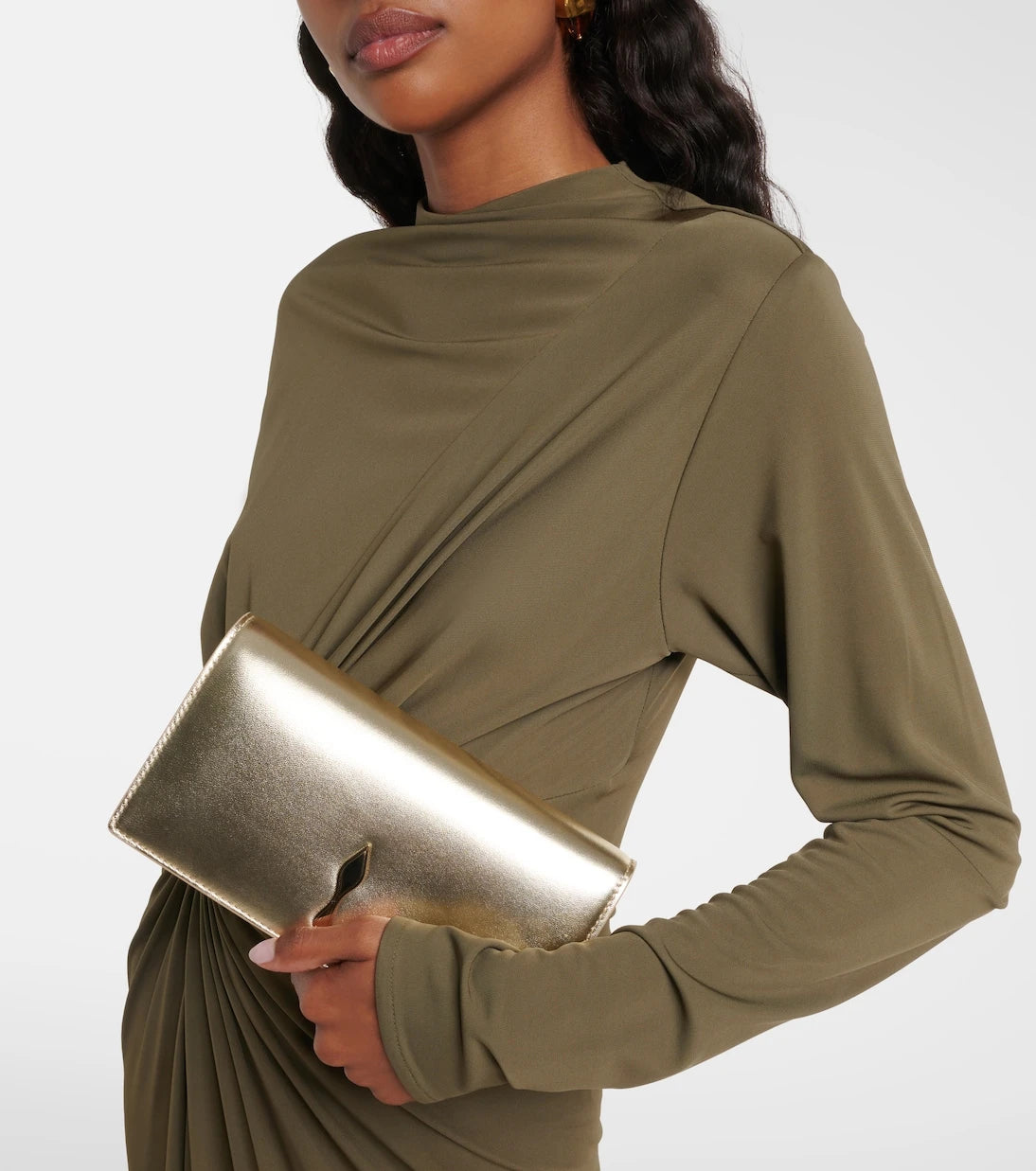 Christian Louboutin - Bettina Small metallic leather clutch