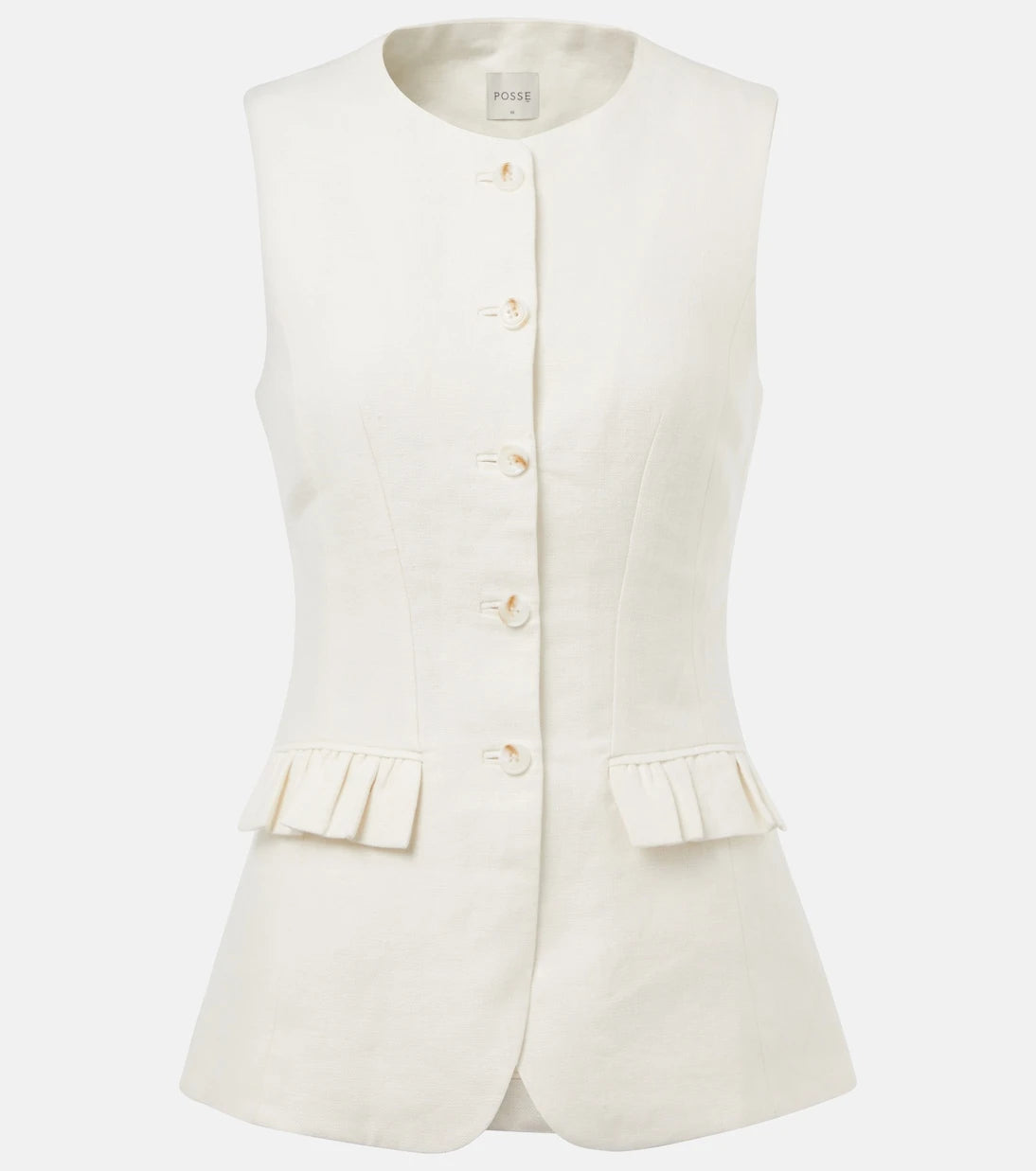 Posse - Matilda ruffled linen vest