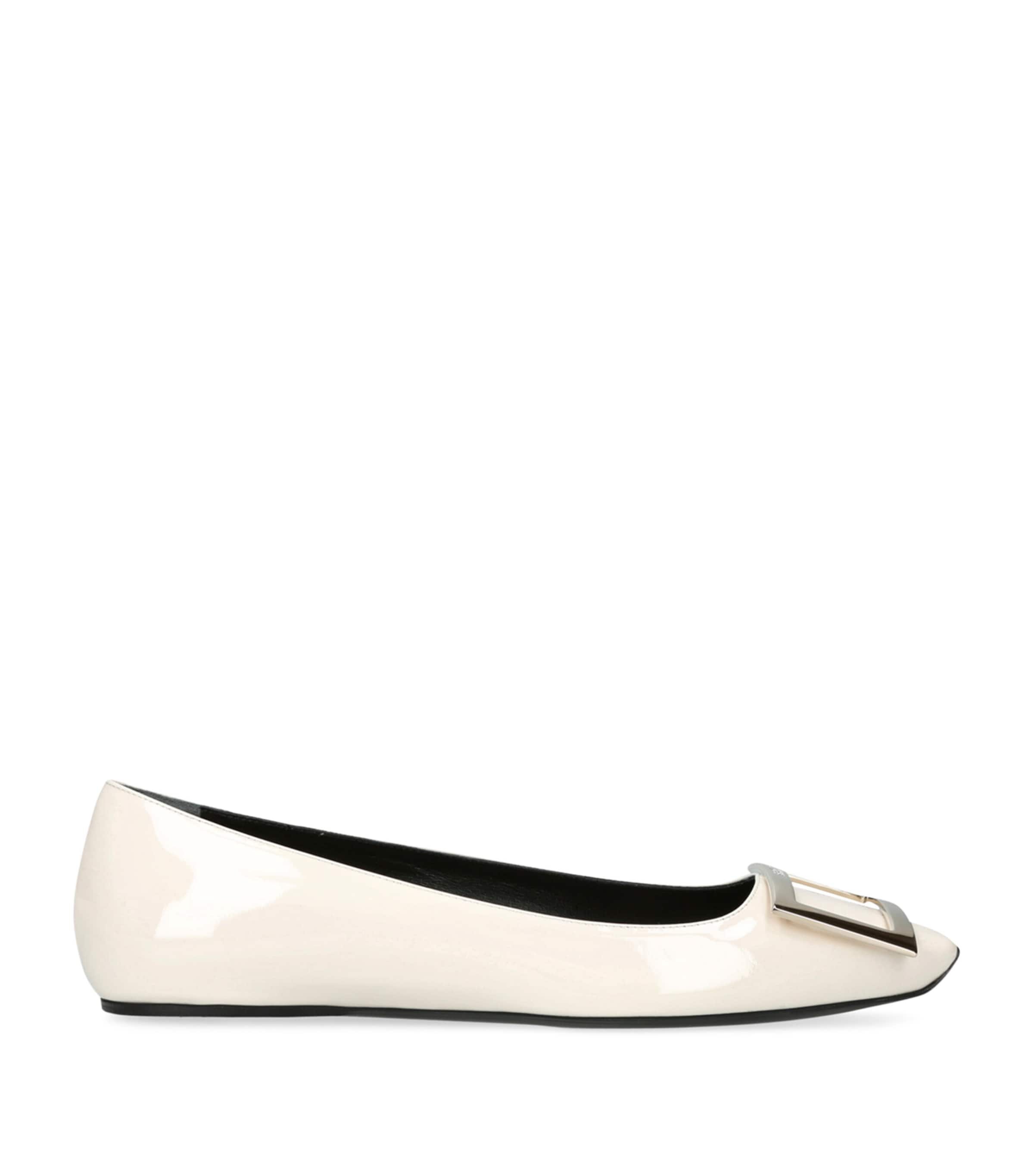 Ivory Patent Trompette Ballet Flats