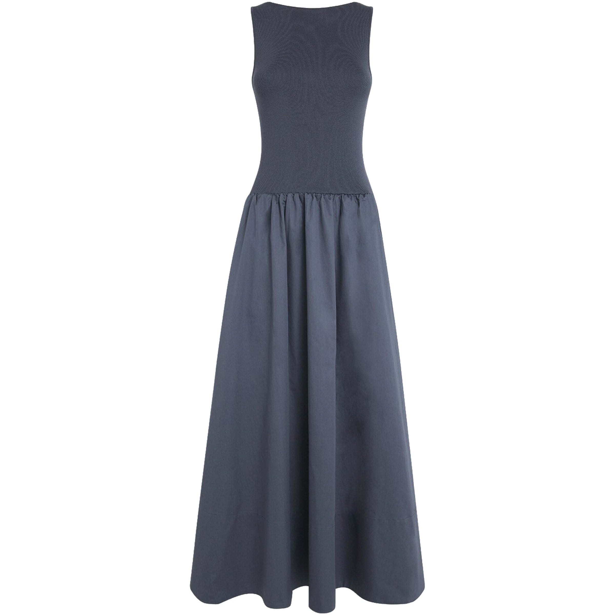 St. Agni Grey Cut-Out Maxi Dress