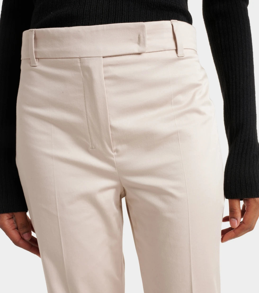 'S Max Mara - بنطال Felice بقصة أرجل واسعة من مزيج القطن