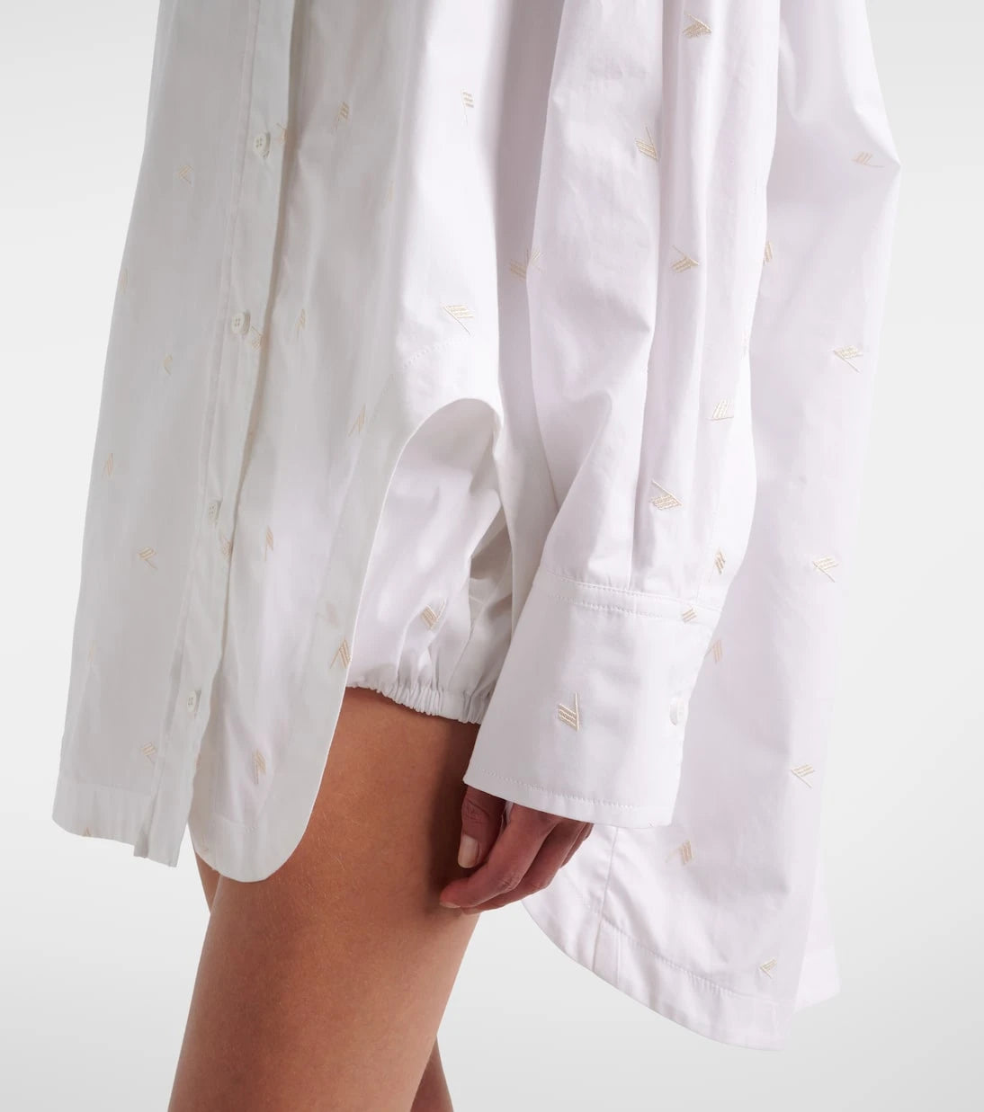The Attico - Embroidered cotton-blend poplin shirt