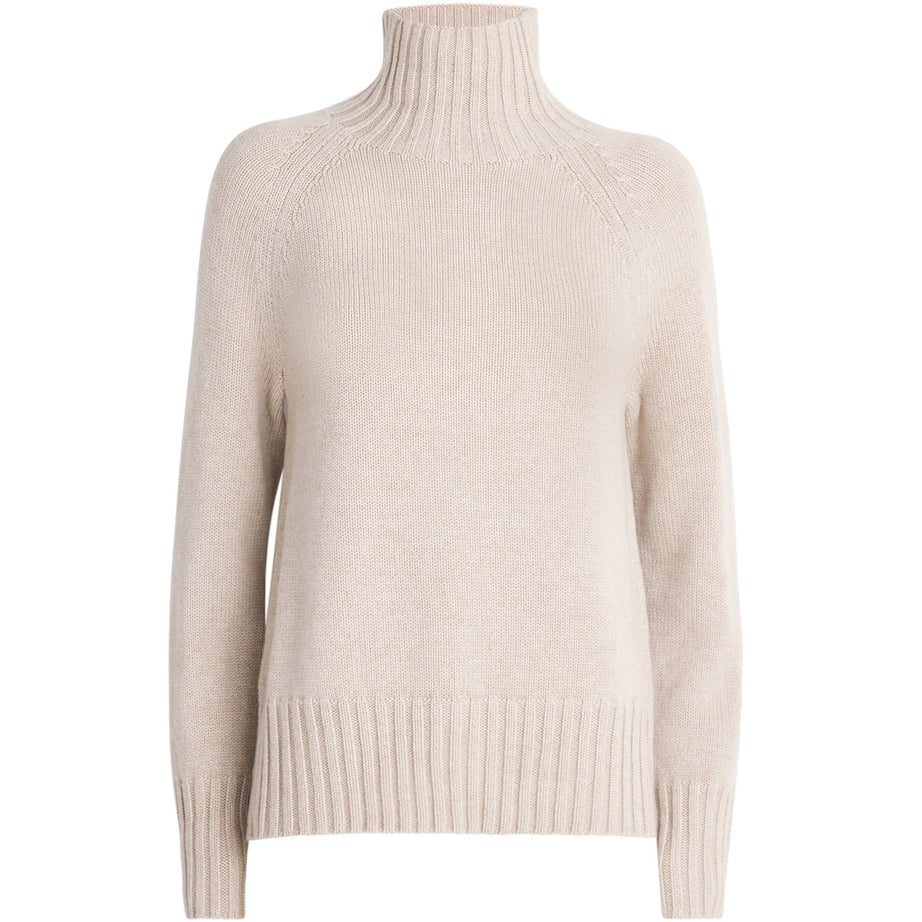 Max Mara Beige Wool-Cashmere Rollneck Sweater