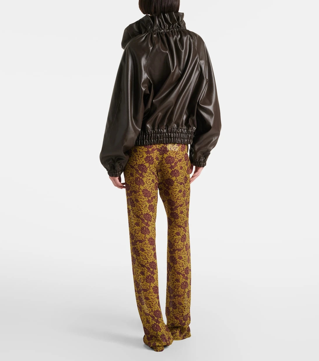 Dries Van Noten - Cocoon gathered satin blouson