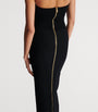 Balmain Black Knitted Strapless Maxi Dress