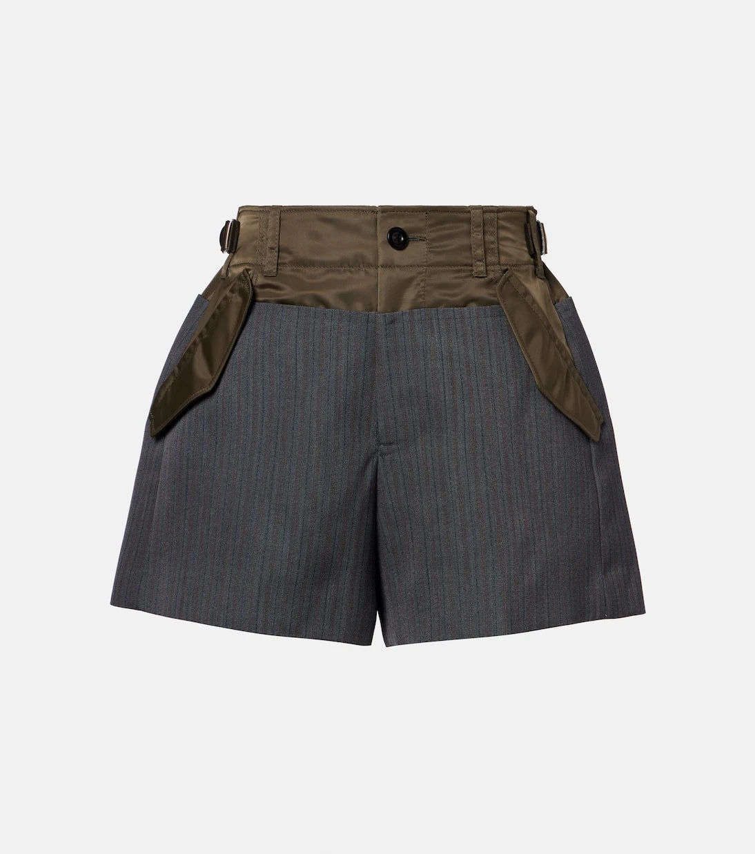 Sacai - Paneled striped shorts