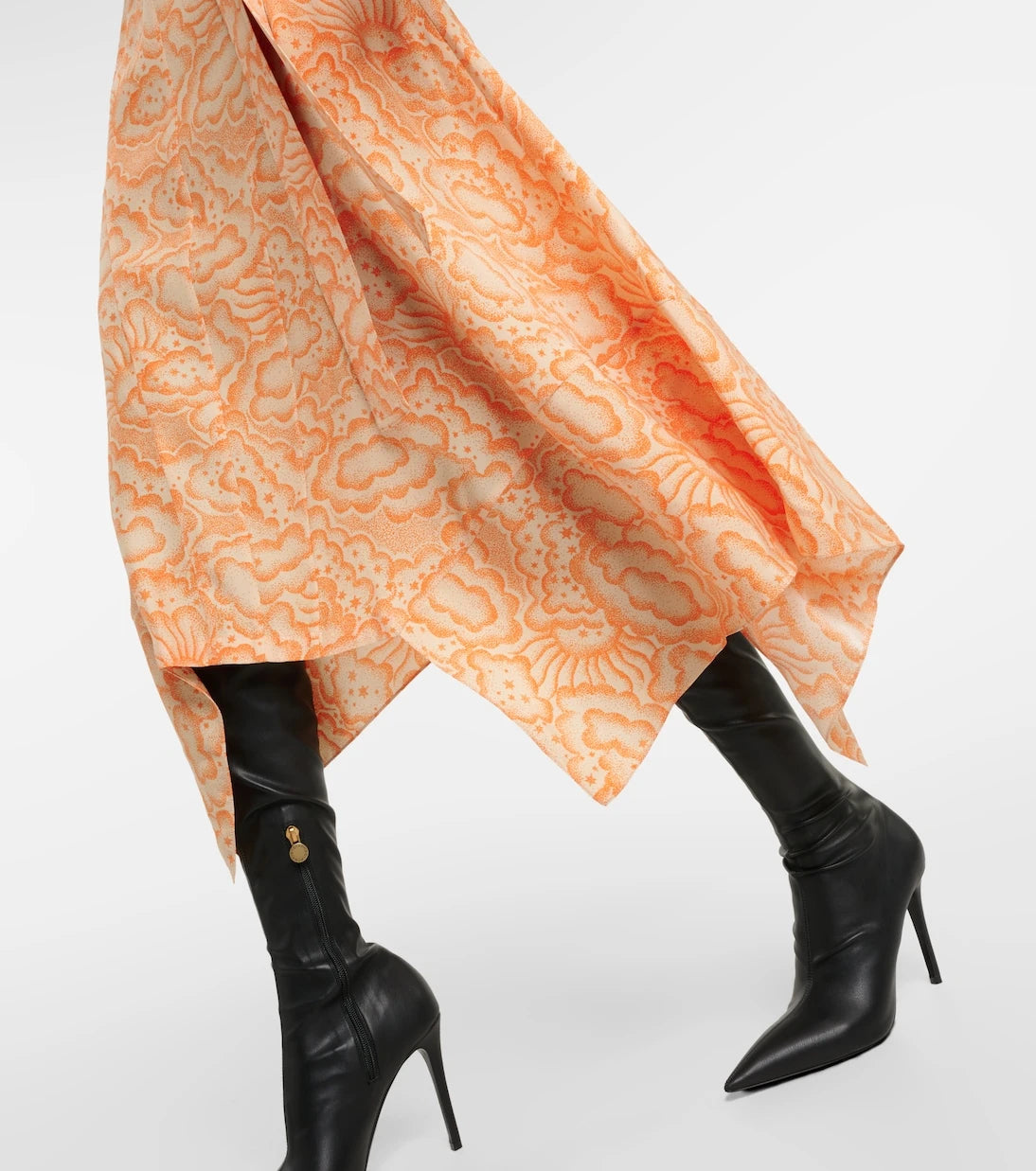 Stella McCartney - Printed asymmetric silk midi dress