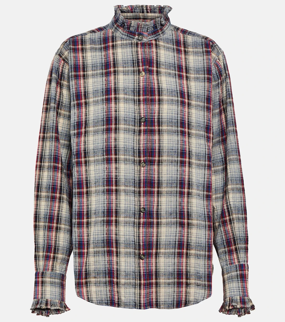 Marant Etoile - Saoli checked cotton and linen shirt