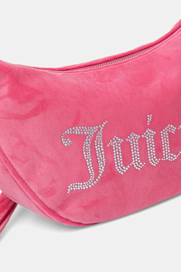 Juicy Couture kadife kadın kruvasan çanta Kimberly