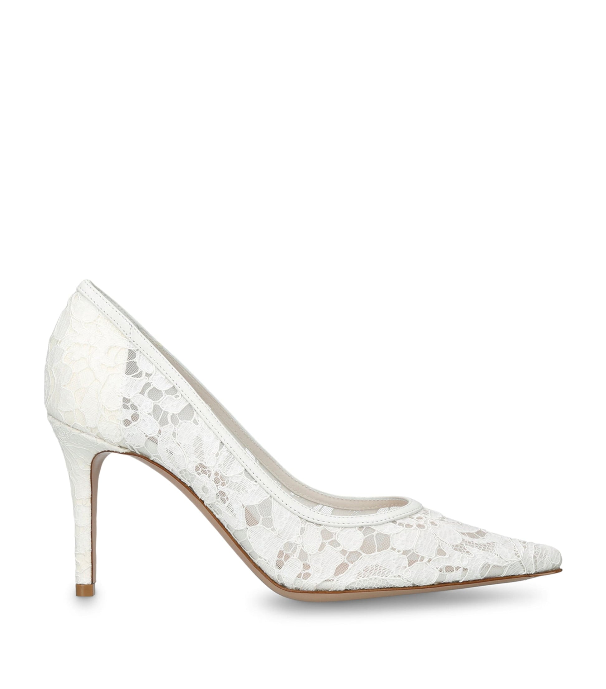 Gianvito Rossi White Lace Claudia Pumps 85