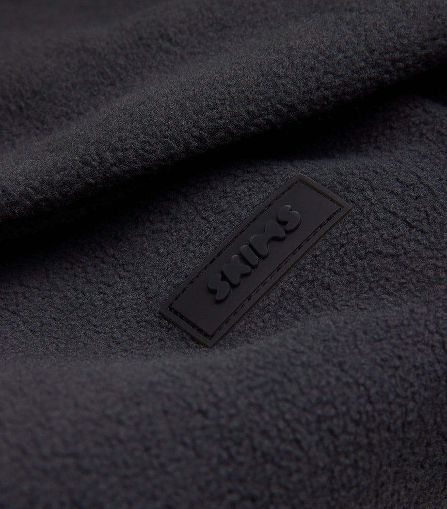 Skims Grey Cropped Fleece Jacket