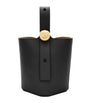 LOEWE Black Mini Leather Pebble Bucket Bag