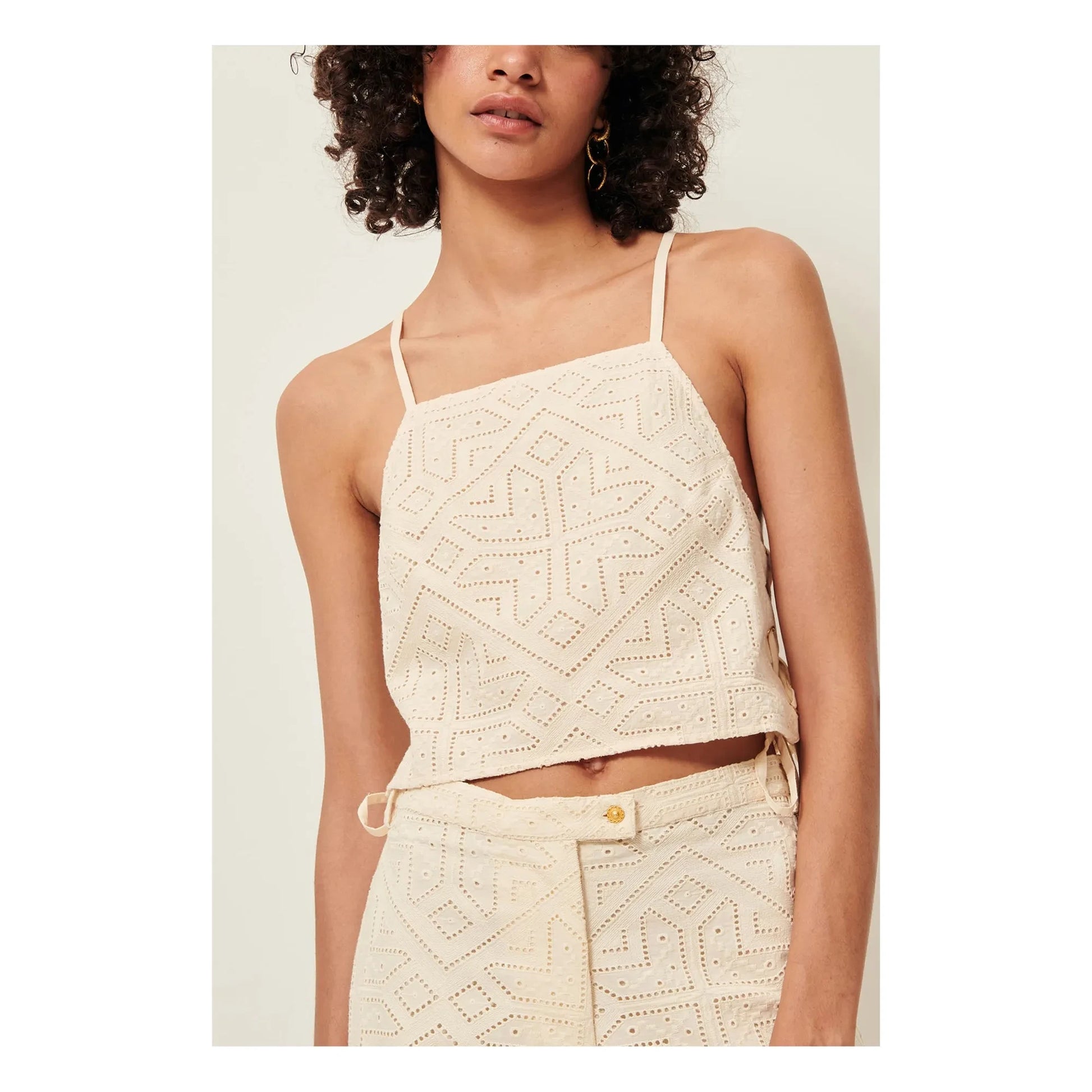 Sessùn - Cotton tank top Haydee | Ecru
