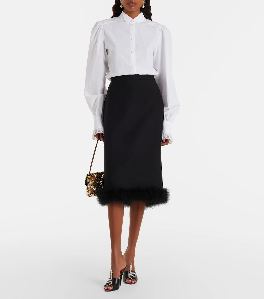 Valentino Garavani - Cœur Vipère embellished leather mules