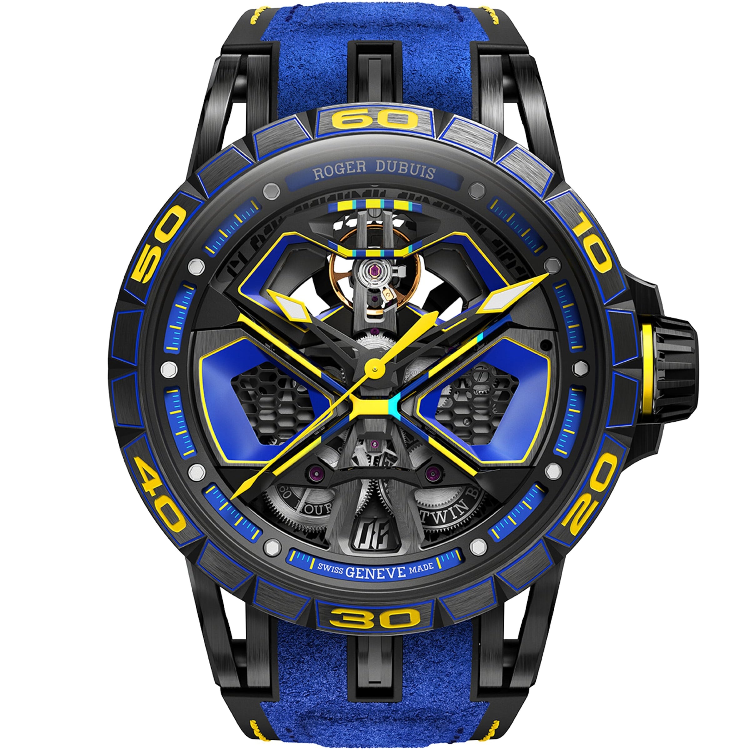 x Lamborghini Titanium Excalibur Spider Monobalancier Huracán Watch 45mm