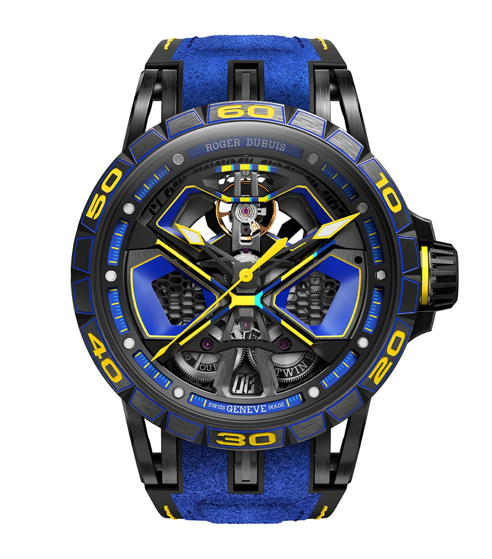 x Lamborghini Titanium Excalibur Spider Monobalancier Huracán Watch 45mm