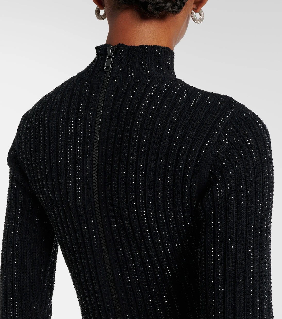 David Koma - Embellished knitted cotton midi dress