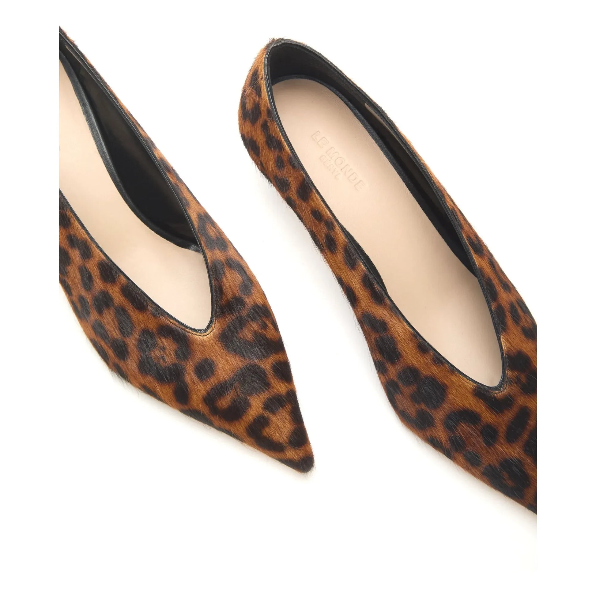 Le Monde Beryl - Leopard Calfskin Slippers | Brown