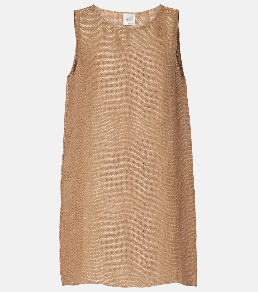 Leset - Stella sequined linen-blend minidress