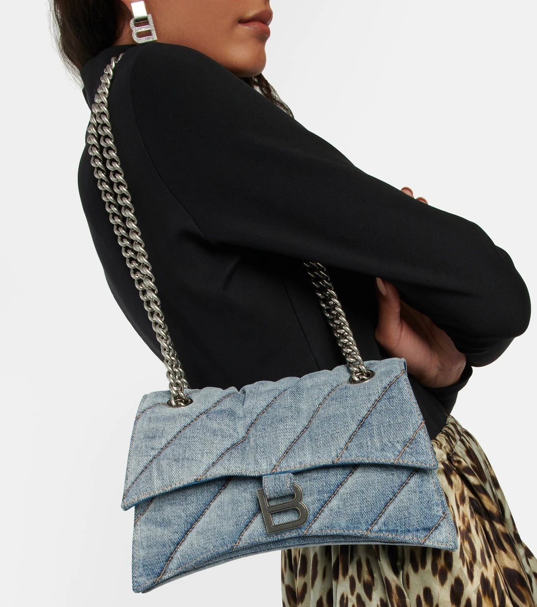 Balenciaga - Crush Medium denim shoulder bag