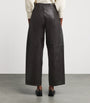 Lauren Manoogian Brown Leather Wide-Leg Trousers