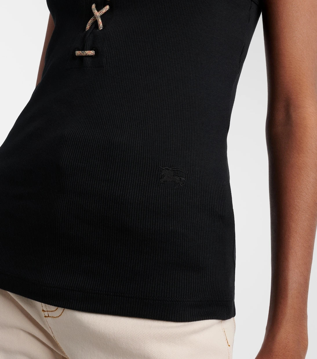Burberry - Ribbed-knit cotton-blend tank top