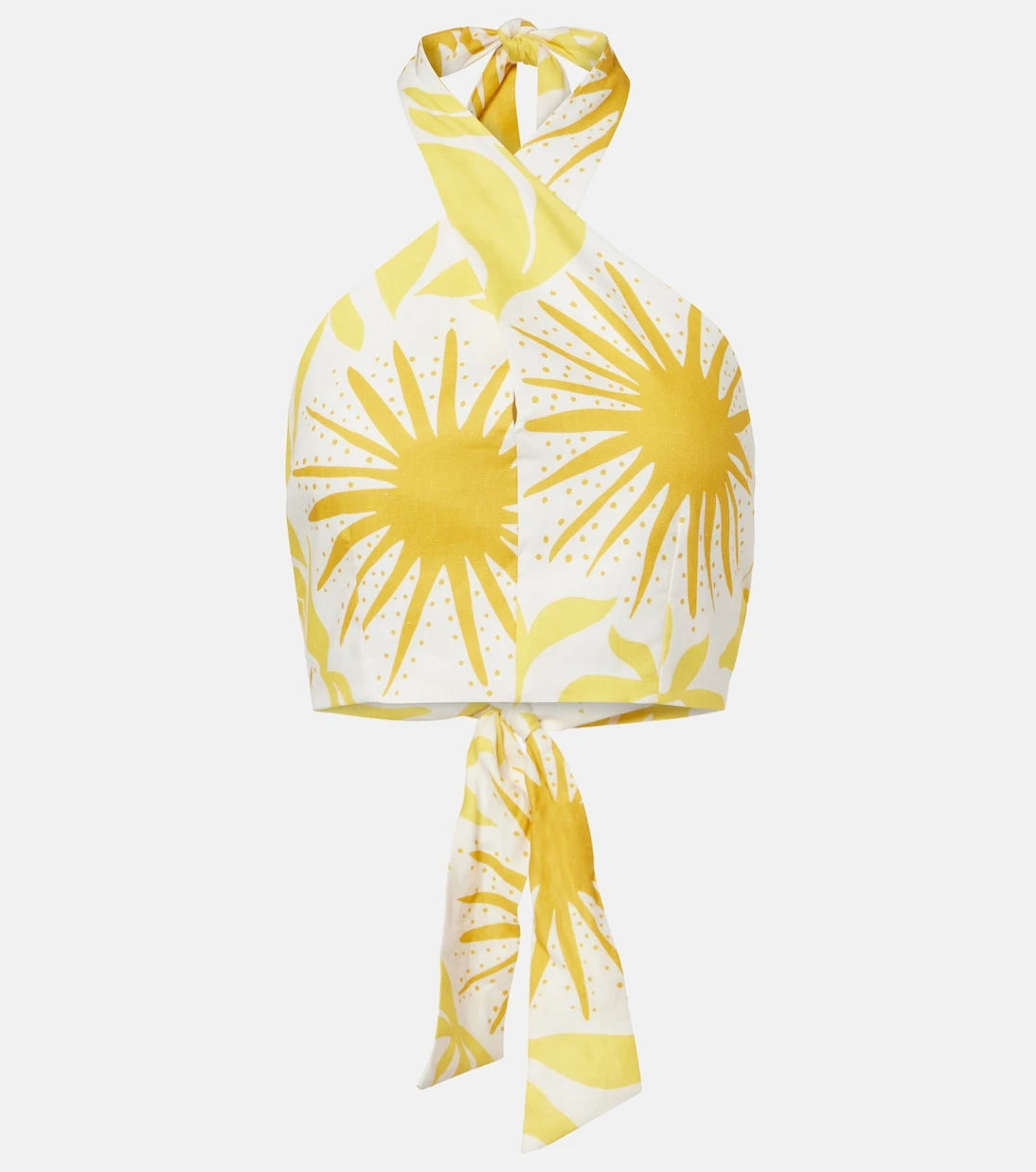Cala de la Cruz - Ivy printed halterneck linen crop top