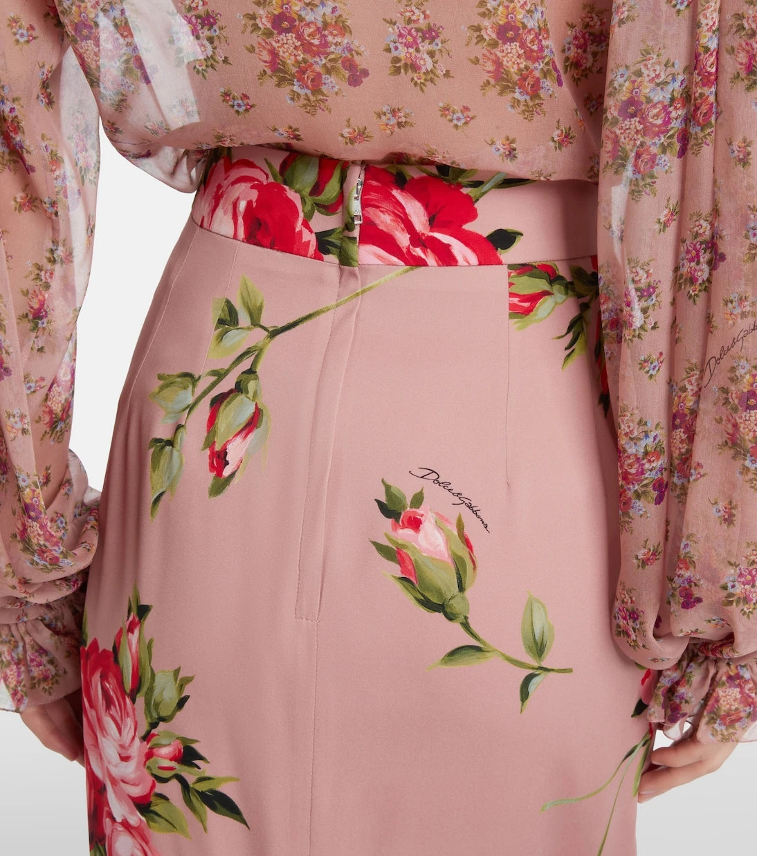 Dolce&Gabbana - Floral silk-blend midi skirt