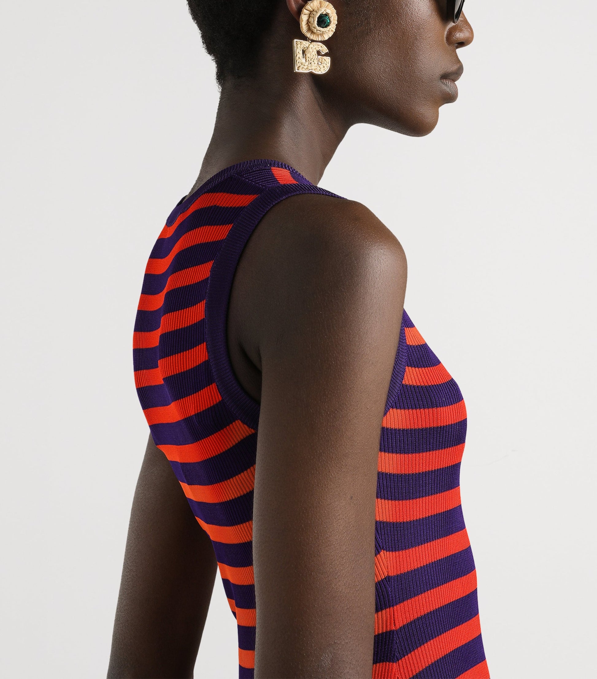 Multi Rib-Knit Stripe Maxi Dress