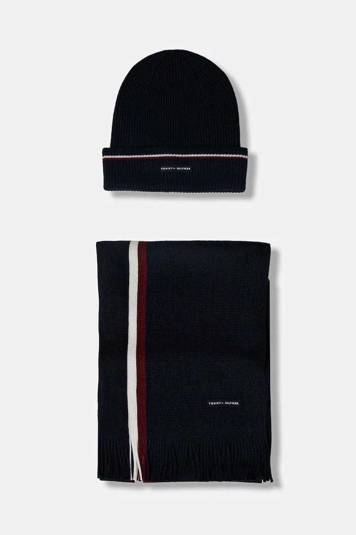 Шапка и шал с вълна Tommy Hilfiger