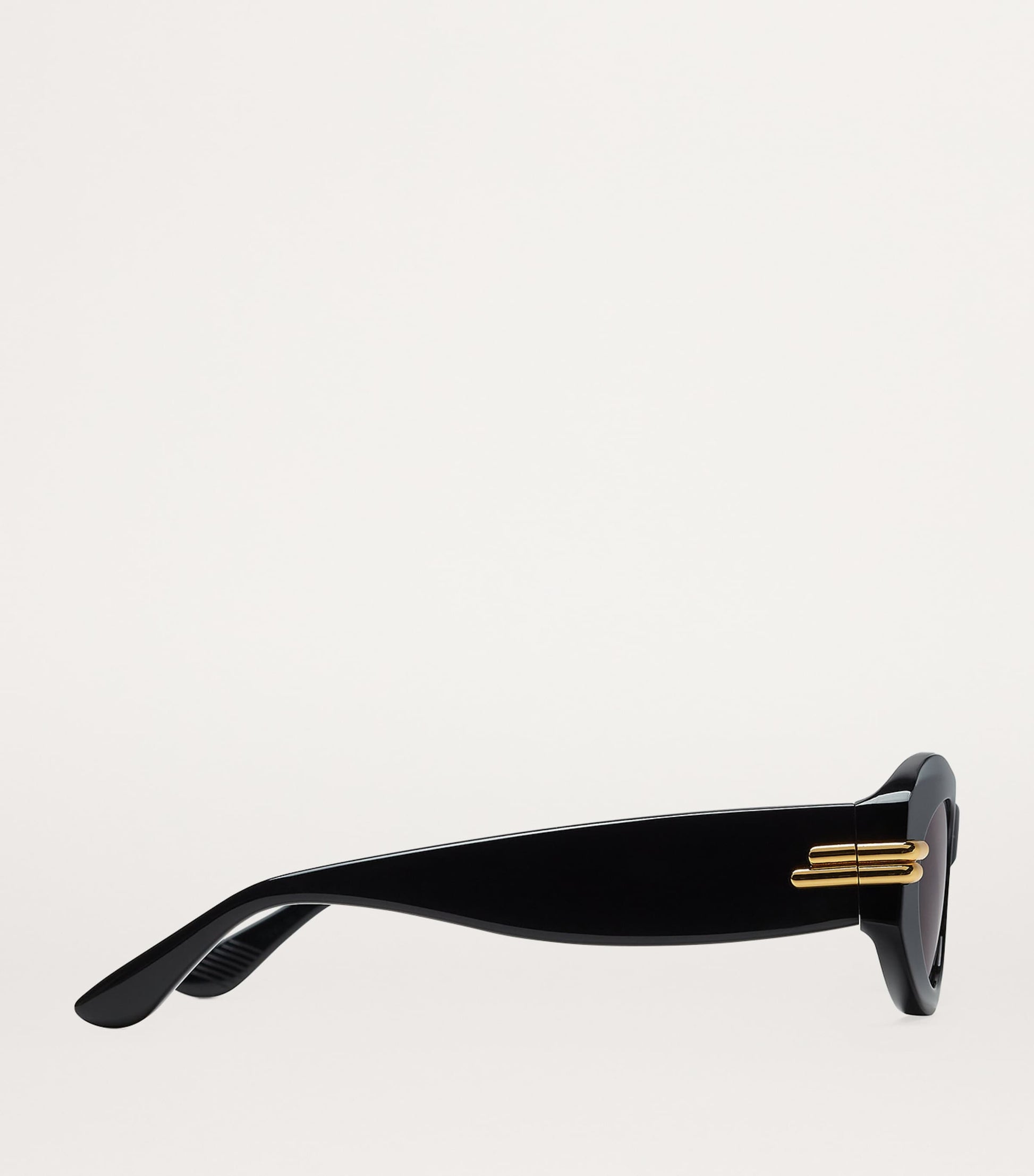 Bottega Veneta Black Oval Sunglasses