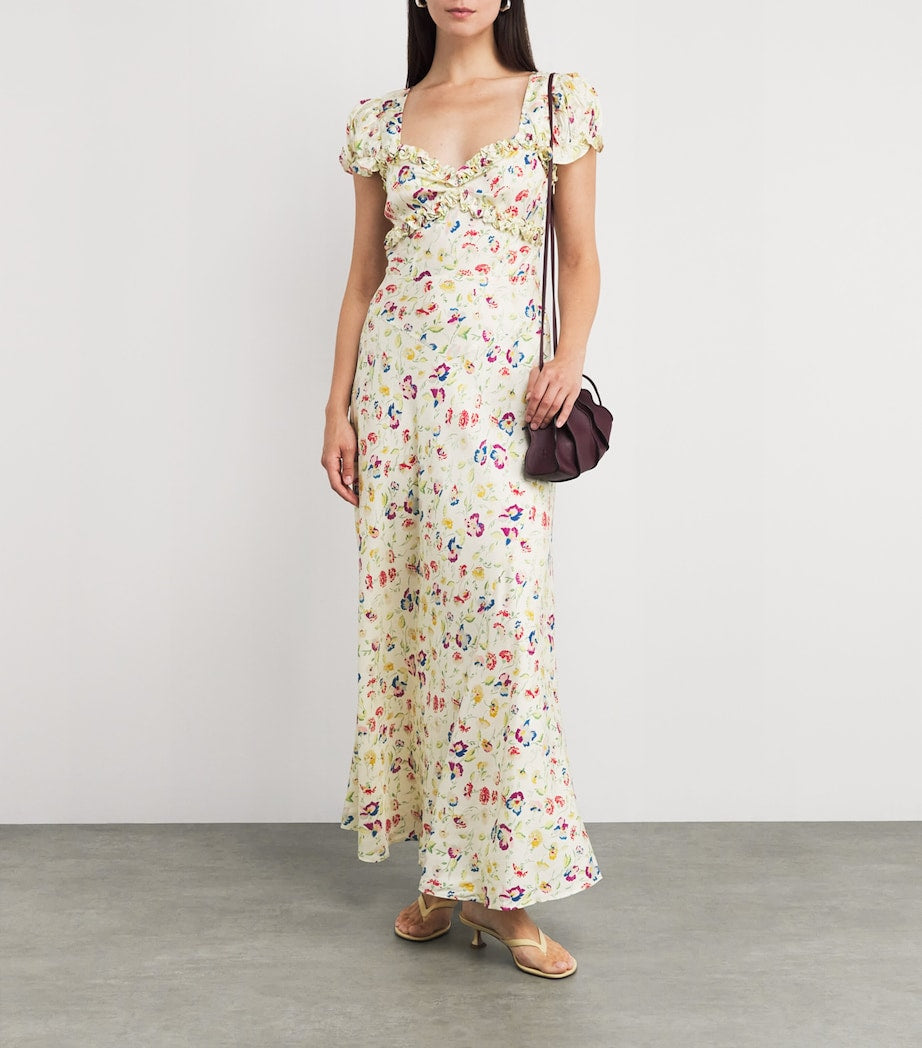 DÔEN Multi Silk-Blend Satin Valerine Maxi Dress